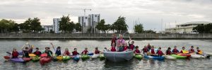 Safety boat group on water